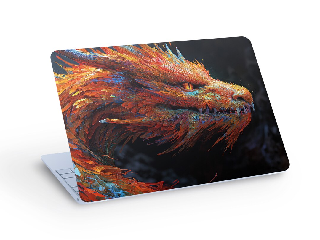Fantasy DRAGON LAPTOP SKIN Decal Sticker, Fire Dragon MacBook Skin ...