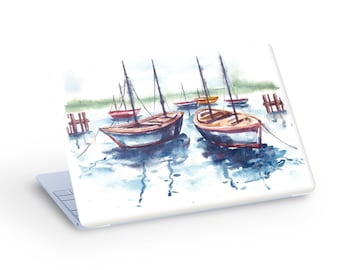 BOATS Painting LAPTOP SKIN Decal Sticker, Boats Laptop Skin Decal - Custom Size