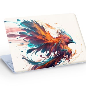 PHOENIX LAPTOP SKIN Decal Sticker, Phoenix coloré sur fond blanc Laptop Skin Decal - Taille personnalisée