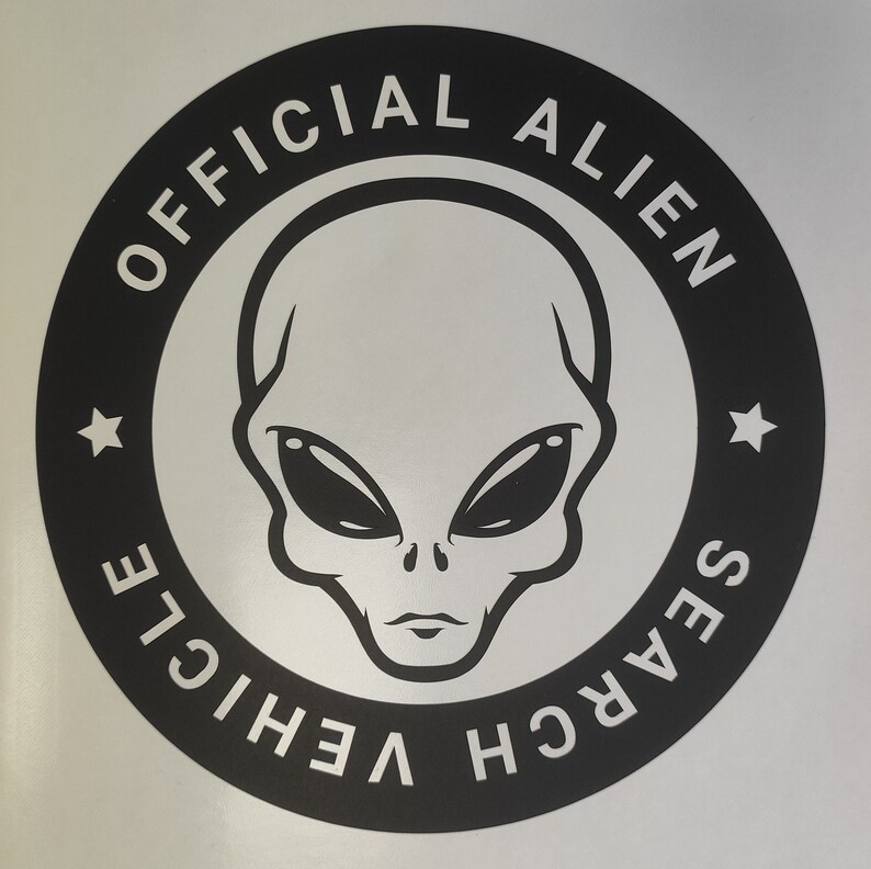 Official ALIEN Search Vehicle Vinyl Decal Sticker, UFO Alien Car Decal ...