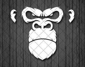 Lot De 2 Emblèmes Badge Gorille Colérique Rouge/Noir - Décor Personnalisable - Neuf