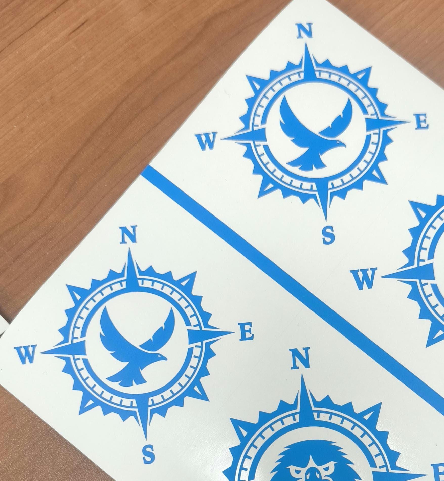 Eagle Compass Vinyl Decal Sticker, Nature Decal, Compass Rose Decal ...