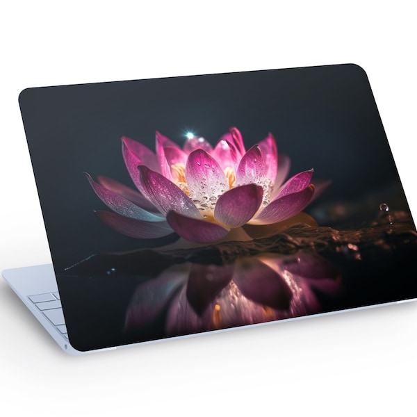 Leuchtende rosa Seerose LAPTOP SKIN, Seerosen Blume Macbook Skin, Laptop Skin Aufkleber - Sondergröße