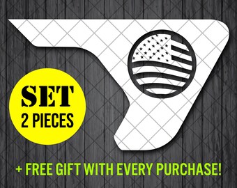 American Flag Fender Vent Vinyl Decal Sticker, JL / JLU / jt Fender Vent Decal Set, USA Flag, Pair Decals