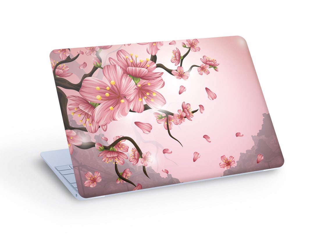Cherry BLOSSOMS LAPTOP SKIN Decal Sticker, Flowers Laptop Skin Decal ...