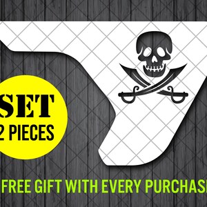 Pirate Skull Fender Vent Vinyl Decal Sticker, JL / JLU / JT Fender Vent Decal Set, Pair Decals