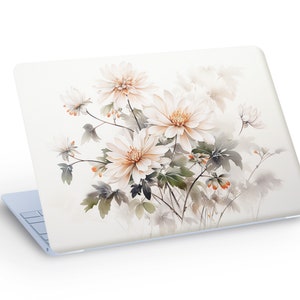 Natural FLOWERS Laptop Skin on White Background, Macbook Skin, Beautiful Flowers Laptop Skin Decal Sticker  - Custom Size