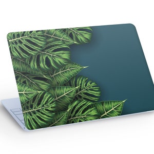 Sticker autocollant pour ordinateur portable feuilles tropicales, sticker pour ordinateur portable plantes tropicales - dimension personnalisée