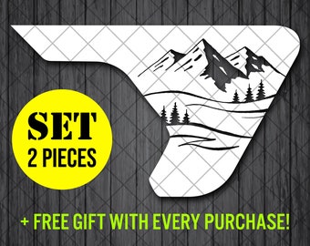 マウンテンフォレストフェンダーベントビニールデカールステッカー、JL / JLU / JTフェンダーベントデカールセット、ペアデカール