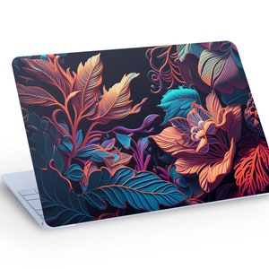 FIORI astratti colorati Pelle per laptop, Pelle per Macbook con bellissimi fiori dipinti, Adesivo decalcomania per pelle per laptop - Dimensioni personalizzate
