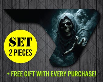 Death Reaches Out Fender Vent sticker stickers, Grim Reaper Fender sticker stickers, gotisch skelet hand ventilatieopeningen sticker stickers, ventilatie paar stickers