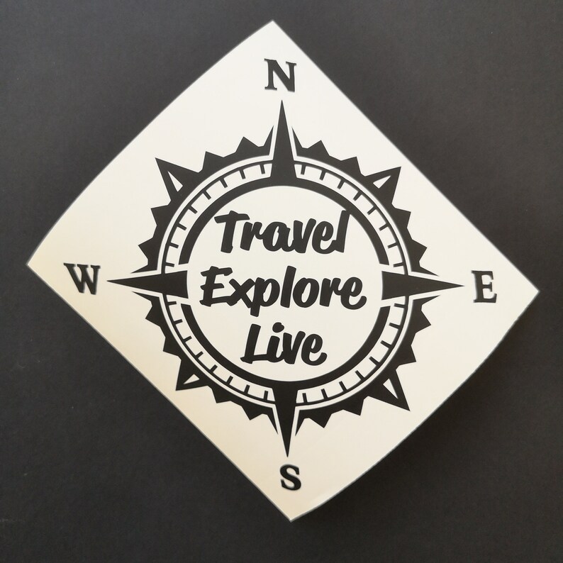 TRAVEL EXPLORE LIVE Compass Vinyl Decal Sticker 4x4 Sticker - Etsy
