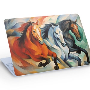 Laufende Pferde Laptop Skin Aufkleber, gemalte Pferde Laptop Skin Aufkleber - benutzerdefinierte Größe