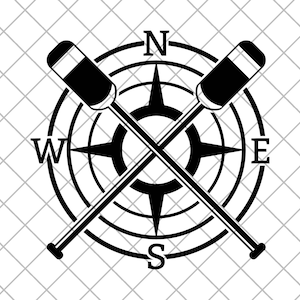 Paddles Compass Vinyl Decal Sticker, Compass Rose, Paddles Decal, Truck Decal, Laptop Stickers, Kayak Decal, Decal for Adventure Cars