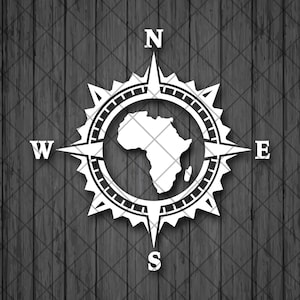 Pegatina de vinilo AFRICA Compass, calcomanía Compass Rose, calcomanía para camiones, pegatinas para portátiles, calcomanías para automóviles AFRICA Map, calcomanías para SUV todoterreno