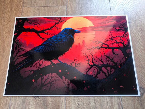 Crow Sticker Decal 6 Inch - Emo Goth Car Laptop Vinyl Decal V2