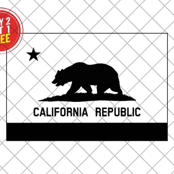 California State Flag Vinyl Decal Sticker, California Republic Sticker, California Republic State Bear Vinyl Decal, California Vinyl Decal