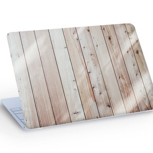 Etiqueta engomada de la etiqueta de la PIEL del PORTÁTIL de los tablones de madera, Etiqueta de la piel del ordenador portátil de los tablones de madera - Tamaño personalizado