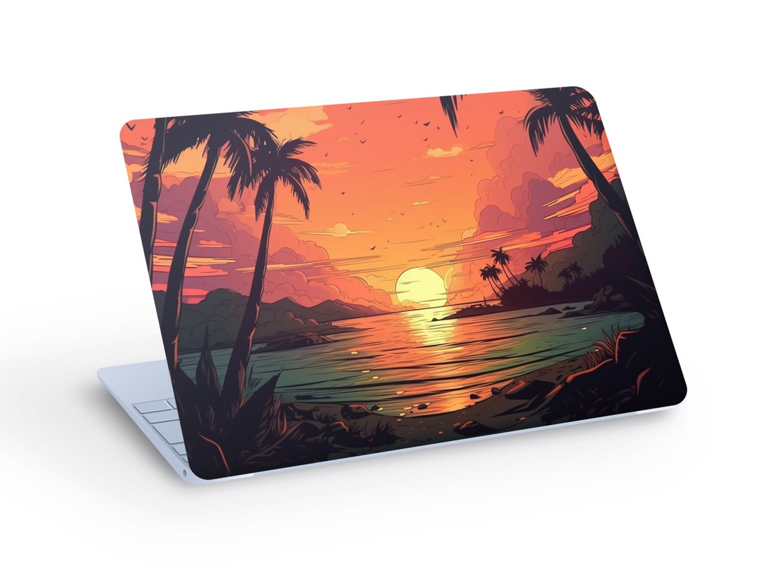 Beautiful BEACH Sunset LAPTOP SKIN Decal Sticker, Summer Mood Beach ...