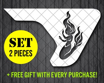 Ocean Mermaid Fender Vent Vinyl Decal Sticker, JL / JLU / JT Fender Vent Decal Set, Pair Decals