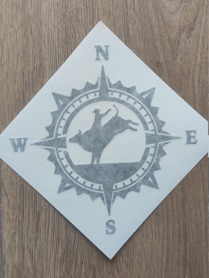 Coombs Rodeo Sticker COWBOY RODEO Compass Vinyl Decal Sticker, Compass Rose, Truck Decal ...