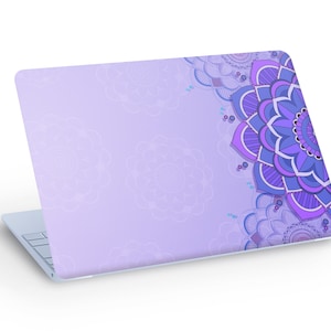 Colorato MANDALA LAPTOP SKIN Decal Sticker, Viola Mandala Flower Laptop Skin Decal - Dimensioni personalizzate