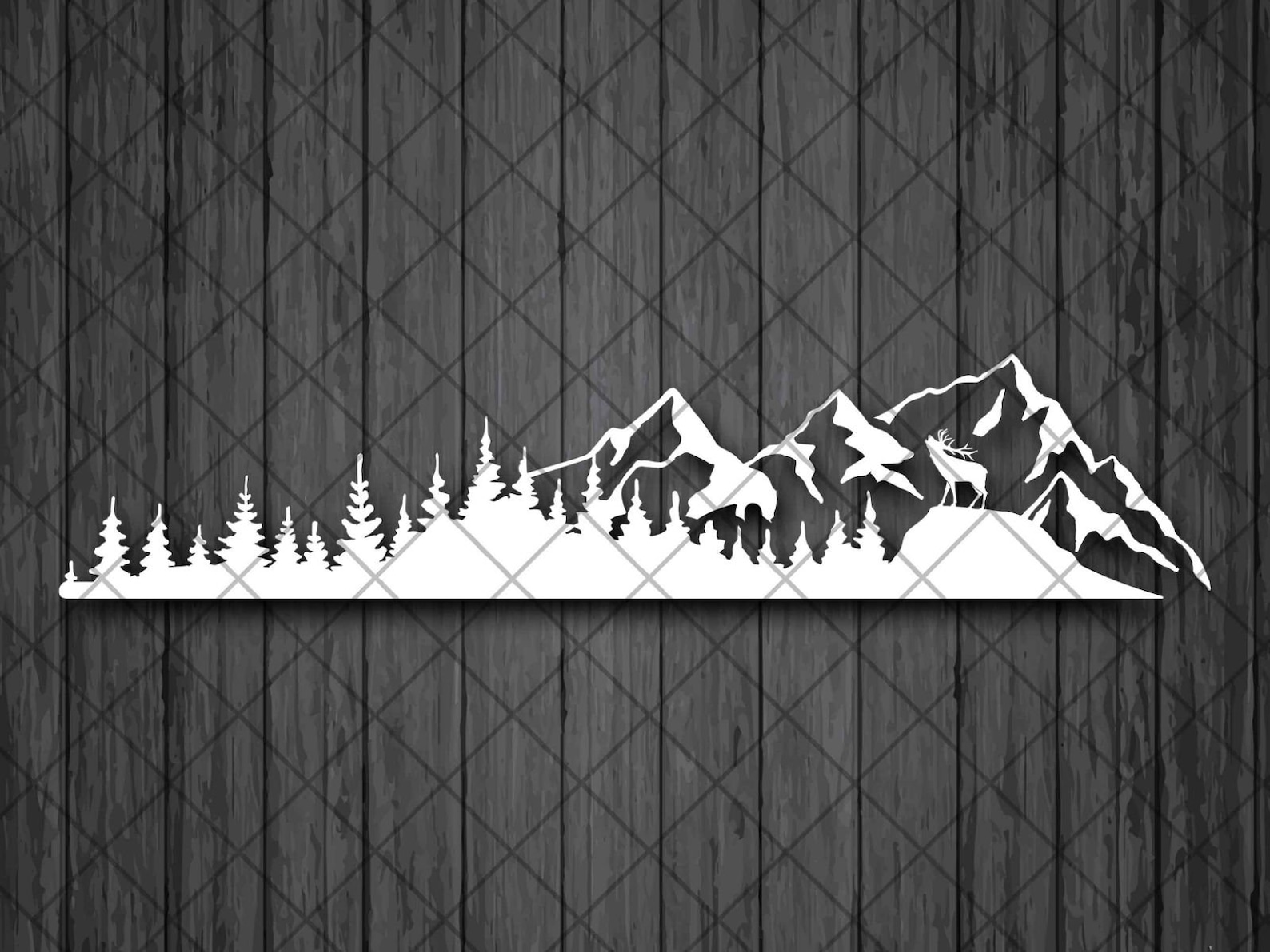 DEЕR Mountain Treeline SUV Vinyl Decal Sticker, Mountain and Treeline ...