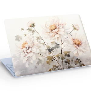 Pele natural do portátil das flores selvagens no fundo branco, pele do macbook, etiqueta bonita do decalque da pele do portátil das flores-tamanho personalizado