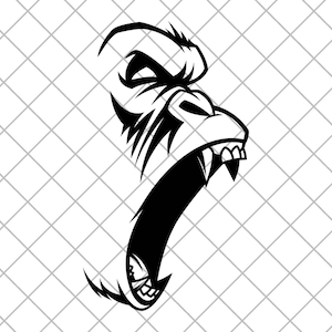 Angry Gorilla Vinyl Decal Sticker, 4x4 Trucks Cars Vinyl Decal Sticker, Gorilla Laptop decal, Decal for Adventure cars, Monkey Face Decal