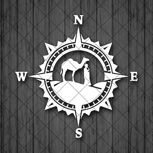 Adesivo in vinile SAHARA Compass, Decalcomania Compass Rose, DECALCOMANIA SAHARA Desert Camel, Adesivo per laptop, Decalcomanie per SUV fuoristrada