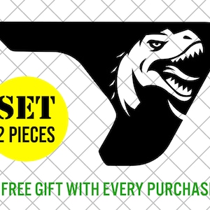 Dinosaurus T-Rex Fender Vent Vinyl Decal Sticker, JL / JLU / JT Fender Vent Decals Set, paar stickers