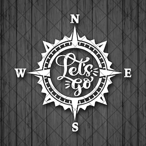 LETS GO Compass Vinyl Decal Sticker, 4x4 sticker, Lets Go Car Decal, Off Road decal, 4x4 Off Road Decal, Top Quality Decal For Offroad Cars
