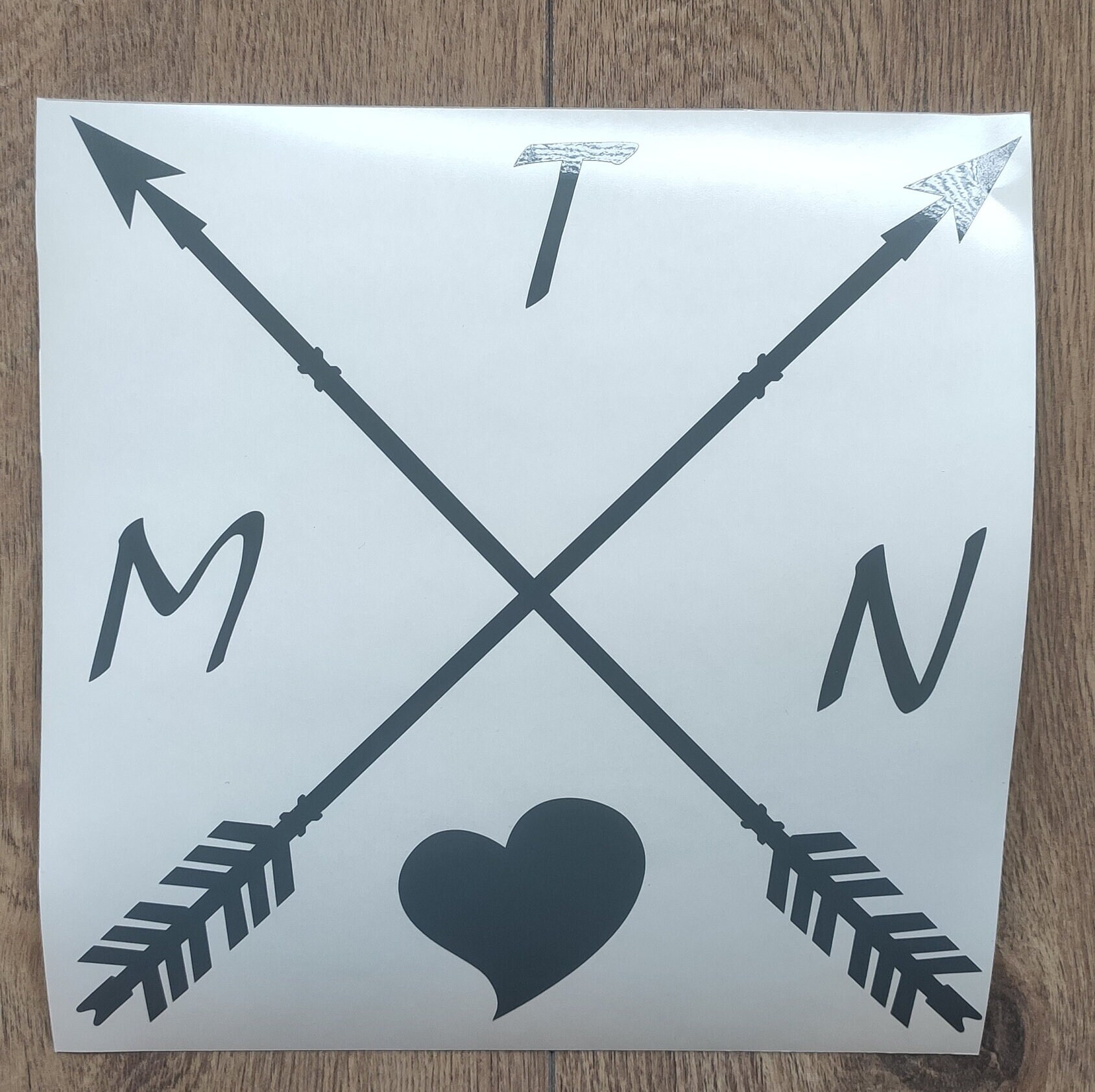 Crossed Arrows Compass Vinyl Decal Sticker, North South East West Vinyl ...