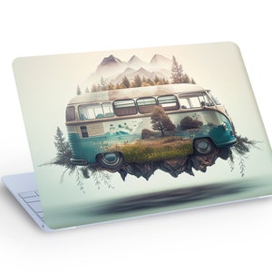 Sticker sticker natuur CAMPER Van LAPTOP SKIN, Vanlife abstracte natuur laptop skin sticker - aangepast formaat