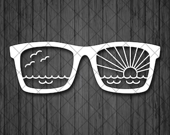 Sticker vinyle dessin au trait lunettes de soleil, Sticker voiture été, Sticker camion plage, Sticker bouteille d'eau, Sticker pour ordinateur portable, Sticker lunettes de soleil