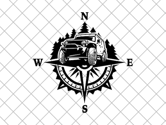 Truck OFF ROAD 4x4 Compass Vinyl Decal Sticker Compass Rose off