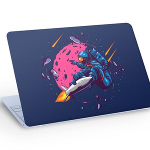 ASTRONAUTA en el espacio LAPTOP SKIN Calcomanía pegatina, Astronauta Rocket Laptop Skin Calcomanía - Tamaño personalizado