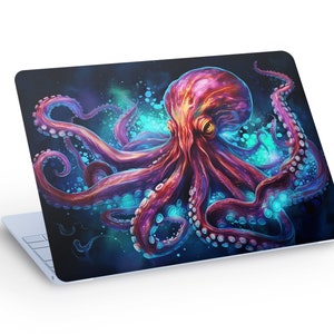 OCTOPUS LAPTOP SKIN Decal Sticker, Macbook Skin, Octopus Laptop Skin Decal - Custom Size