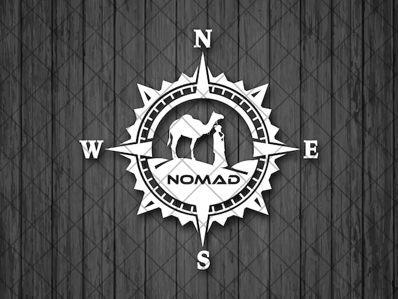 NOMAD Compass Vinyl Decal Sticker, Compass Rose Decal, SAHARA