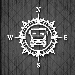 TRUCK Kompas Vinyl Sticker, Kompas Rose, Truck Decal, Laptop Stickers, Decal voor populaire Amerikaanse 4x4 voertuigen, Truck Driver Sticker