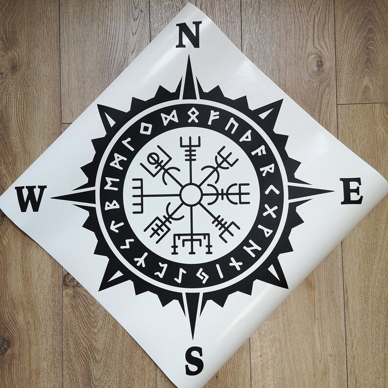 Vegvisir Rune Compass Vinyl Decal Sticker Viking Norse Etsy