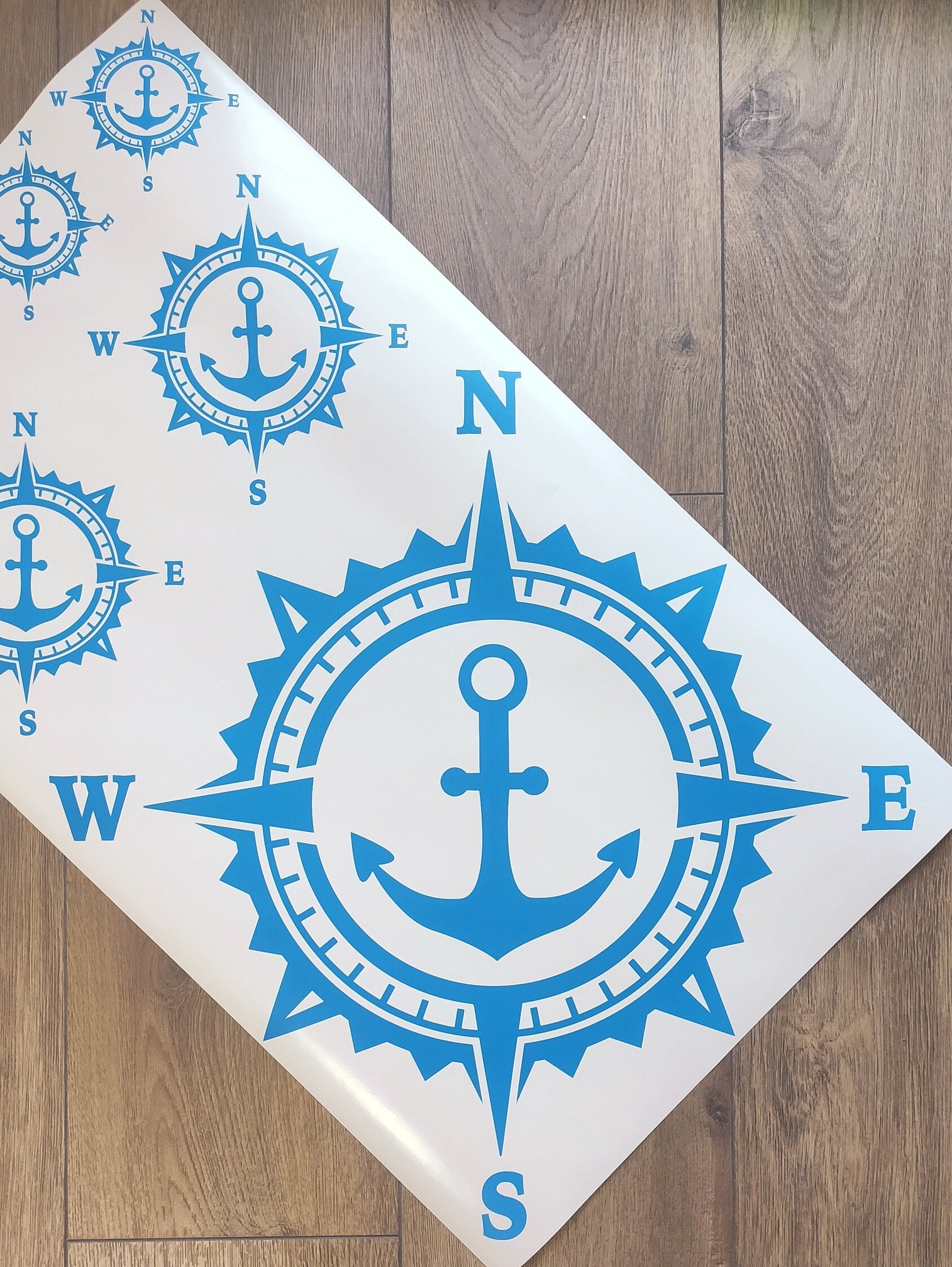 Compass Sailing Racing Sticker Anchor Compass Vinyl Decal Sticker, Compass Rose, Ship Captain Car ...
