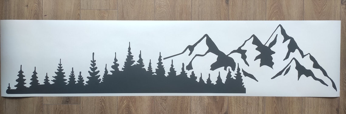 Mountain and Treeline SUV Vinyl Decal Sticker, Mountain and Treeline ...