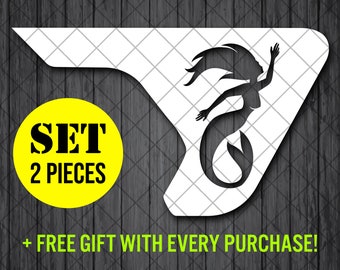 Mermaid Fender Vent Vinyl Decal Sticker, JL / JLU / JT Fender Vent Decal Set, Pair Decals