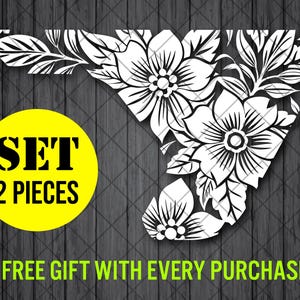 Floral Motive Fender Vent Vinyl Decal Sticker, JL / JLU / JT Fender Vent Decal Set, Pair Decals