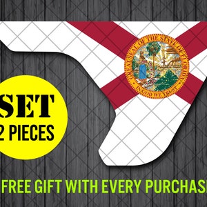 Florida State Fender Vent Vinyl Decal Sticker, JL / JLU / JT Fender Vent Decal Set, Florida Flag Stampato Fender Coppia Decalcomanie