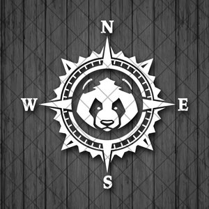 PANDA Compass Vinyl Decal Sticker, Compass Rose, PANDA Compass Decal, Truck Decal, Laptop Stickers, Panda Decal, Decal for off-road SUV&#39;s