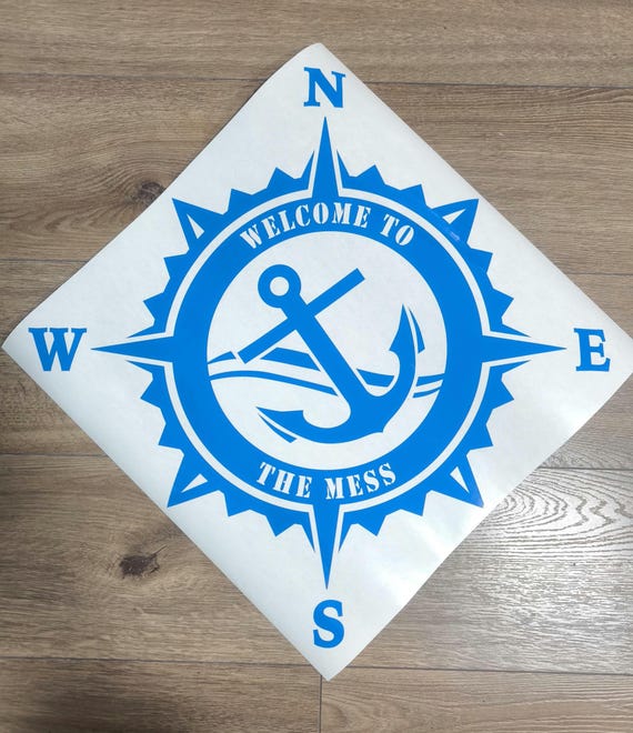 Compass Rose Vinyl Decal V4 -Travel Wander Adventure - Die Cut Sticker