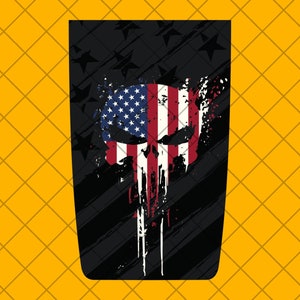 Schädel American Head Truck Hood Vinyl Aufkleber Aufkleber, amerikanische Flagge Skull Hood Aufkleber TJ / LJ / Jk / JkU Hood Aufkleber, USA Flagge Auto Aufkleber Sticker