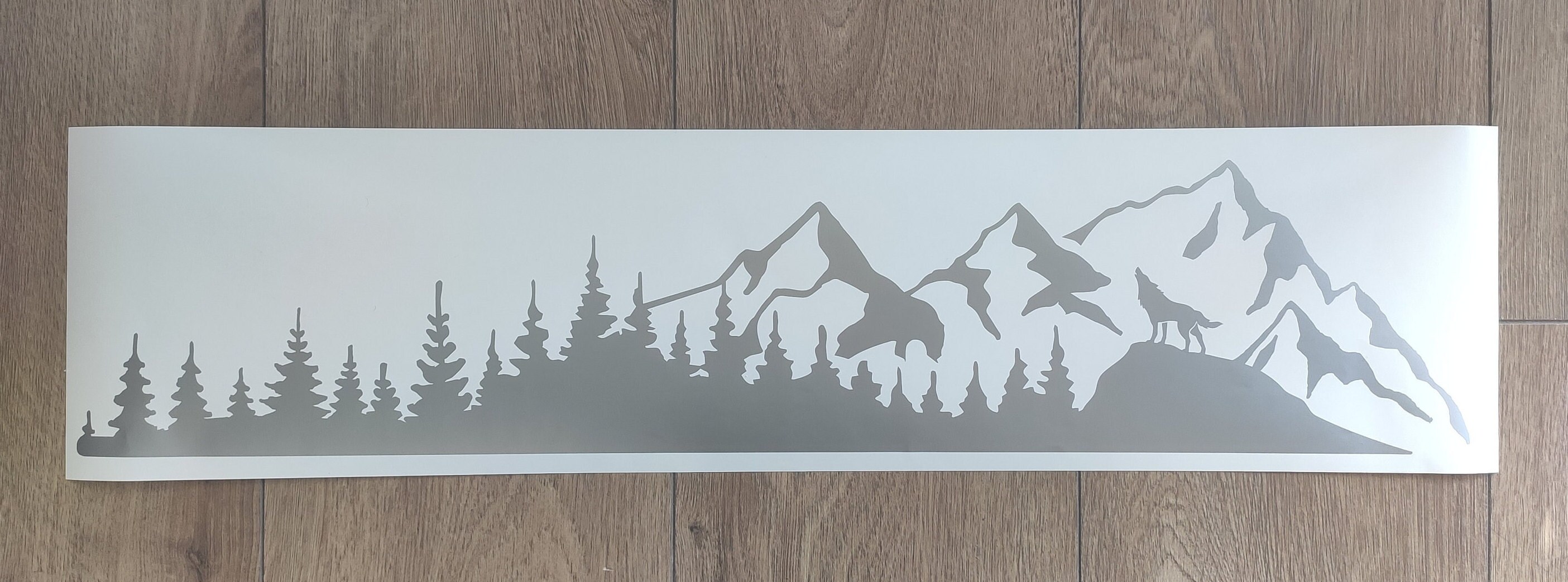 WOLF Mountain Treeline SUV Vinyl Decal Sticker, Mountain and Treeline ...